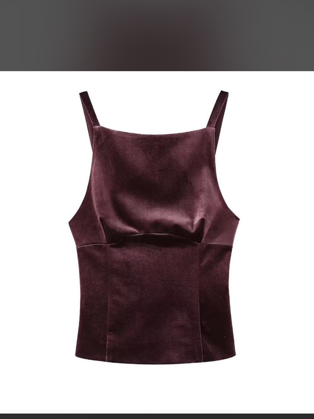 NWT Zara high neck velvet tank with open bow details on back
